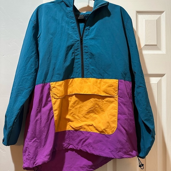 Vintage windbreaker No Boundaries‎ Teal, Purple, and Yellow Windbreaker - Picture 2 of 4